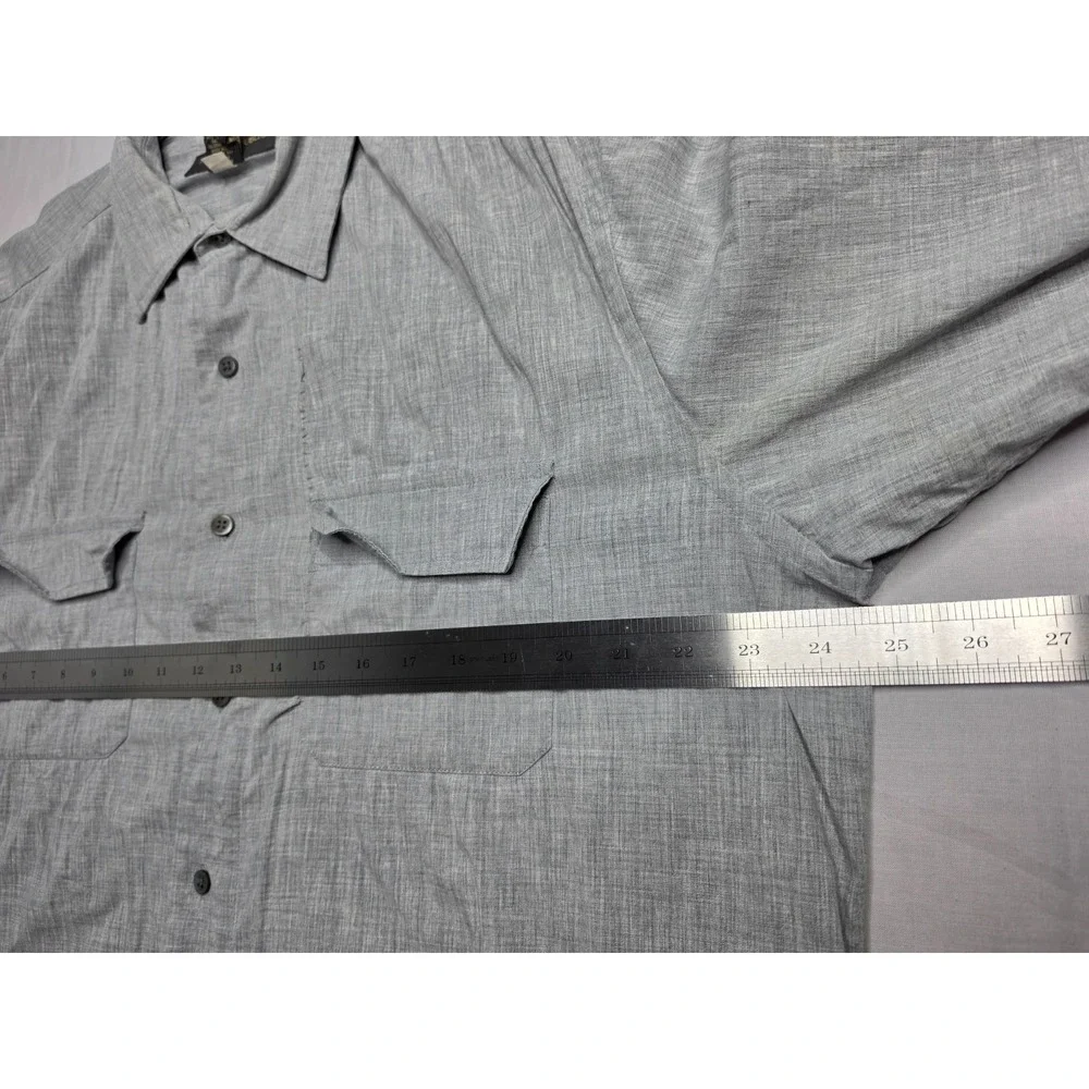 Banana Republic Shirt Mens Large Gray Wool  Classic Fit Button-Up Everyday Wear